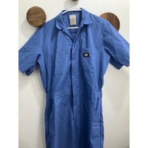 Dickies Mens Short Sleeve Blue Coveralls Size Medium Regular Full Zip
